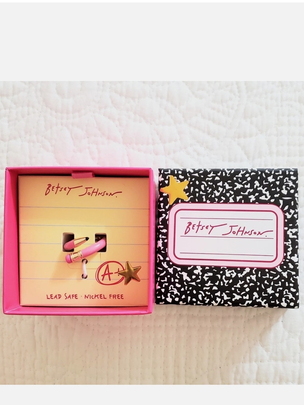 Betsey Johnson Pink Pencil Ring Size 7.5 Bnib Te